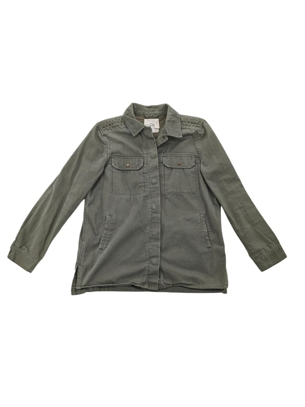 Studded Utility Shacket Snap Front Gorpcore Military Safari Jacket‎ Grunge Y2K 8